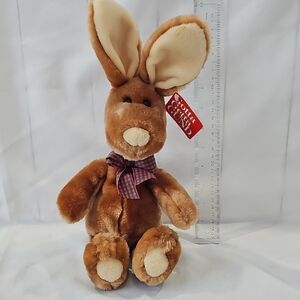Gund Clover 3638 Vintage Collectible Brown Velveteen Bunny Rabbit Stuffed Animal